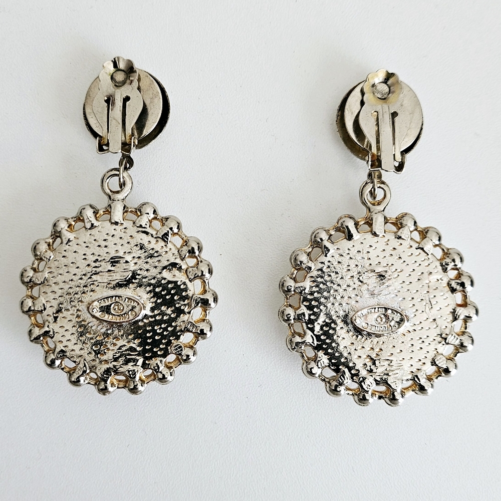 Rare Chanel Faux Pearl & Silver Large Drop Dangling Earrings - Picture 3 of 4